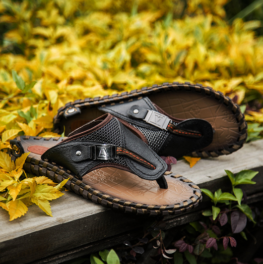 Sandalias de Cuero para Hombre - Cómodas Chanclas de Playa y Casual - Image 3