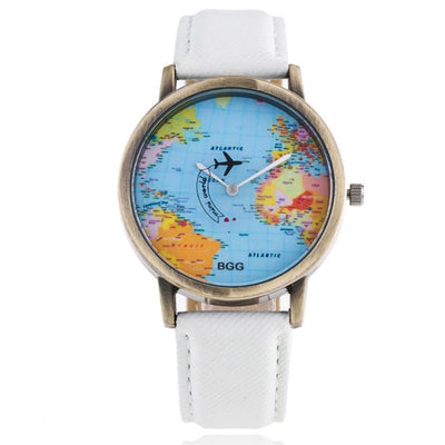 Reloj de Cuarzo con Patrón de Avión y Mapa Mundial - Image 7