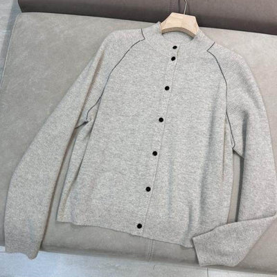 Cardigan de Lana Cuello Redondo Manga Larga Otoño-Invierno con Diseño Relajado y Estilizador - Image 3