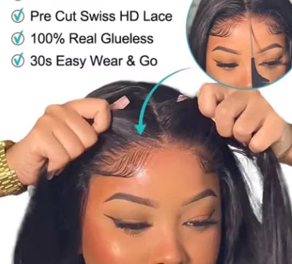 Pelucas de Cabello Humano Ondulado sin Pegamento - Image 2