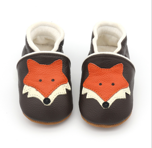 Zapatos de Cuna Mr. Fox en Cuero Genuino