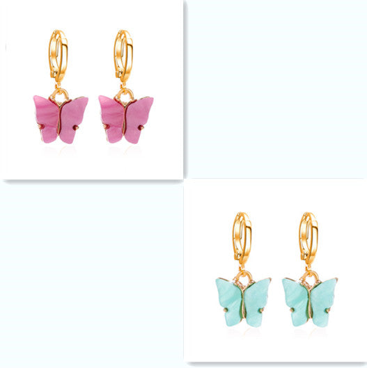 Aretes Mariposa Acrílicos Multicolores para Mujer - Image 16