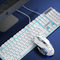 Teclado blanco con luz azul + mouse