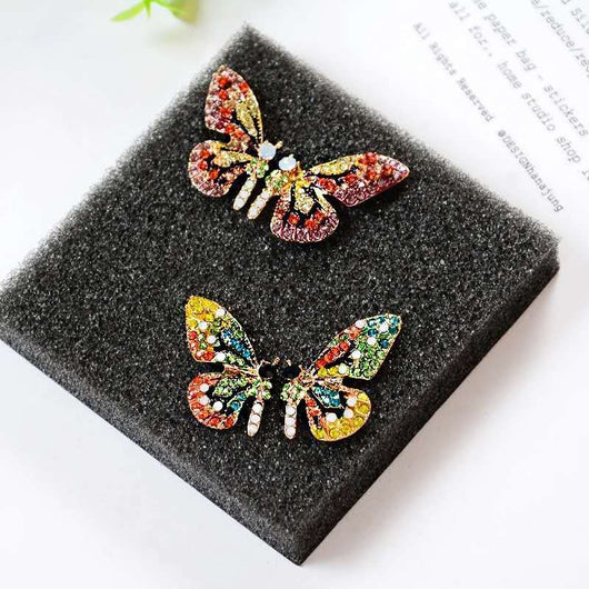Aretes de Mariposa de Cristal Multicolor - Image 5