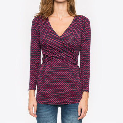 Blusa Escote Profundo con Estampado y Mangas Largas - Image 28