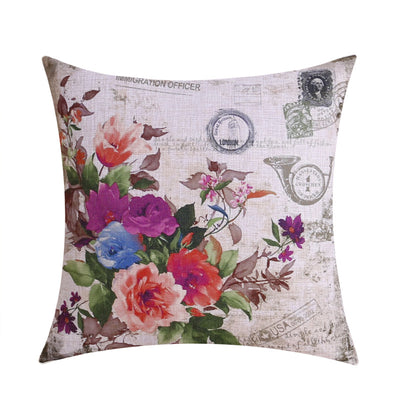 Funda de Almohada Decorativa Retro París Torre Eiffel con Flores - Image 5