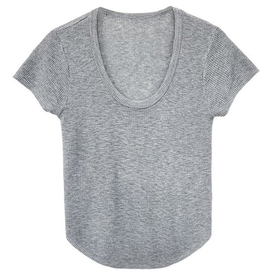 Camiseta Ajustada de Verano para Mujer - Cuello Redondo, Manga Corta y Cintura Definida - Image 6
