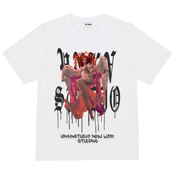 Playera Demon Print Manga Corta Estilo Urbano