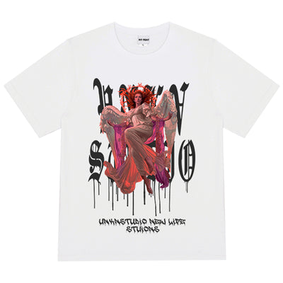 Playera Demon Print Manga Corta Estilo Urbano