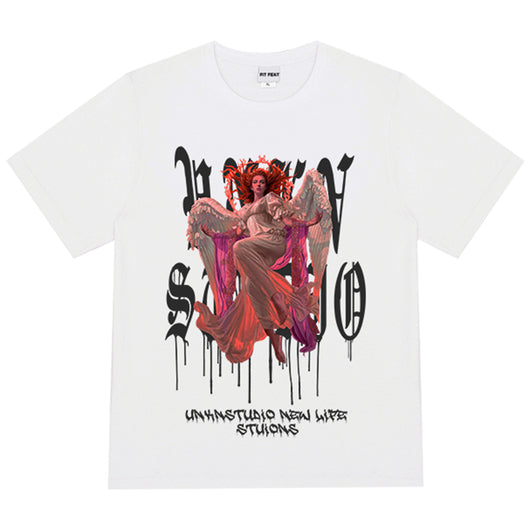Playera Demon Print Manga Corta Estilo Urbano