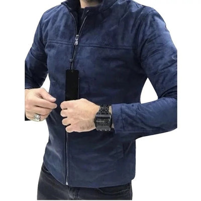 Chaqueta de Ante para Hombre Estilo Europeo y Americano - Image 3