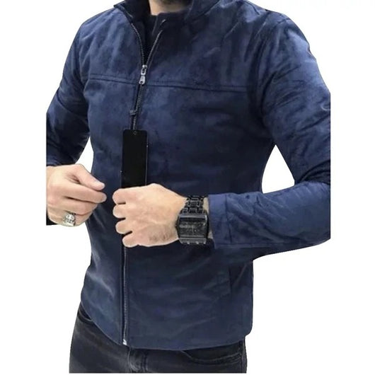 Chaqueta de Ante para Hombre Estilo Europeo y Americano - Image 3