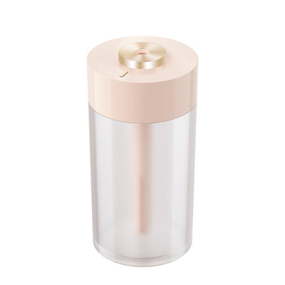 White and clear cylindrical car air humidifier with a gold top accent, designed for in-car air hydration. - Image 11