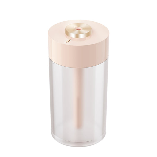 White and clear cylindrical car air humidifier with a gold top accent, designed for in-car air hydration. - Image 11
