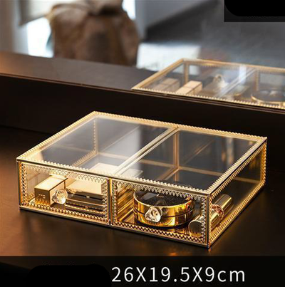 Organizador de Cosméticos con Caja de Almacenamiento de Cristal Antipolvo - Image 4