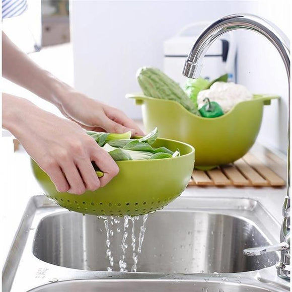Colador de Cocina Doble con Canasta Drenadora y Frutero Creativo