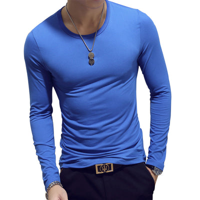 Suéter Cuello Redondo Ajustado Liso para Hombre - Image 25
