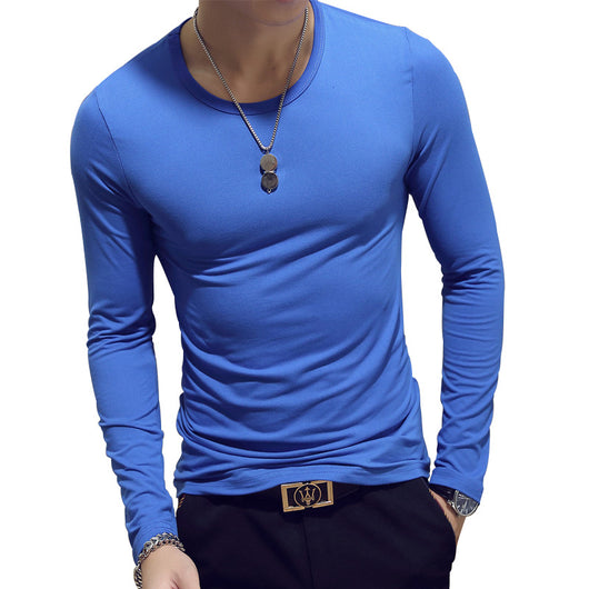 Suéter Cuello Redondo Ajustado Liso para Hombre - Image 25