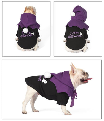 Suéter de Calabaza Divertido de Dos Piezas para Perros - Poncho Incluido - Image 15