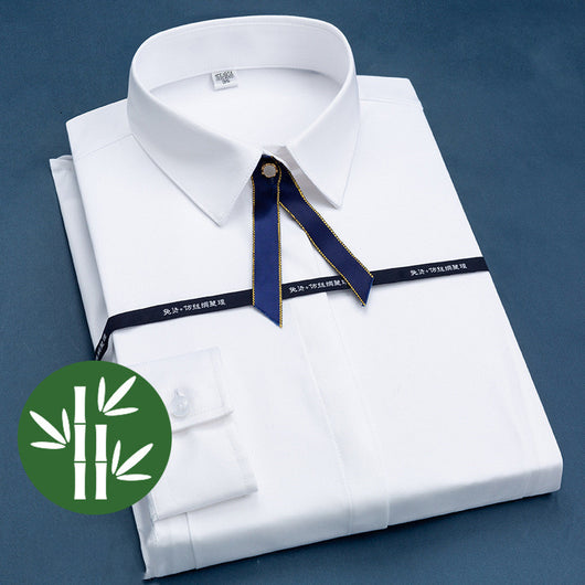 Camisa Blanca de Fibra de Bambú sin Planchado - Image 11