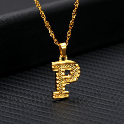 Collar con Colgante de 26 Letras Chapado en Oro - Image 18