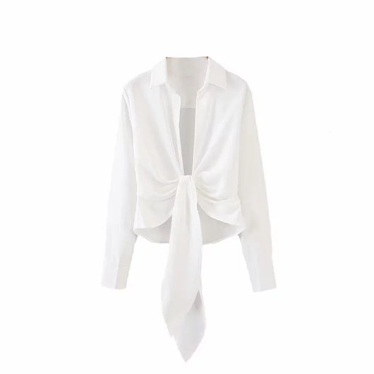 Camisa Blanca Manga Larga con Cordones - Image 10
