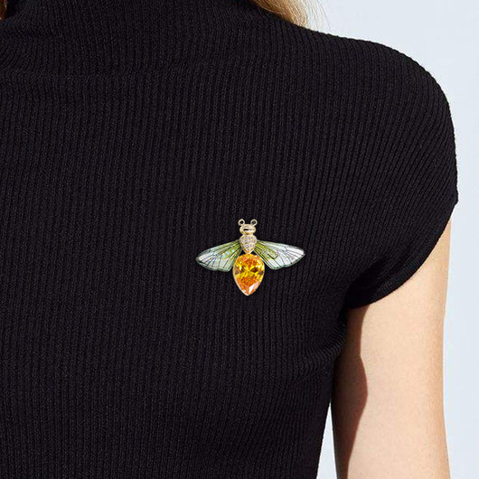 Broche Abeja Dorado con Cierre de Seguridad Anti-luz - Image 6
