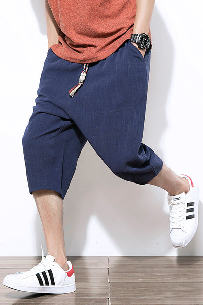 Pantalones Harem Cortos de Lino y Algodón para Hombre - Image 4