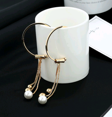 Aretes Geométricos de Plata 925 con Perlas y Borlas - Hipoalergénicos - Image 9
