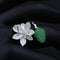 Anillo de Plata Esterlina con Jade Lotus Estilo Vintage