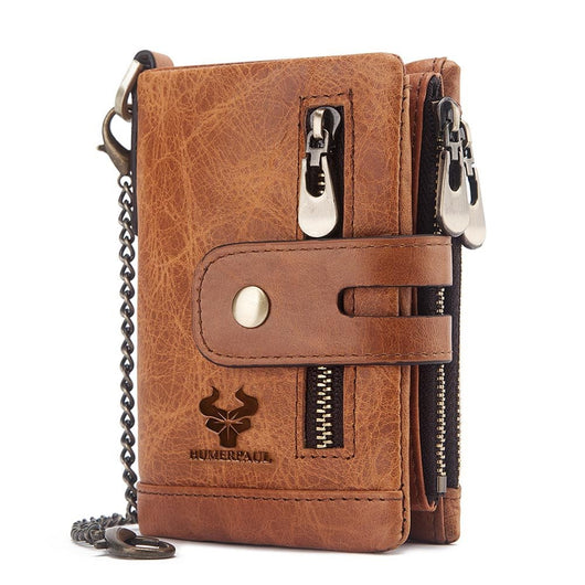 Billetera Retro de Cuero para Hombre con Múltiples Tarjetas y Protección RFID