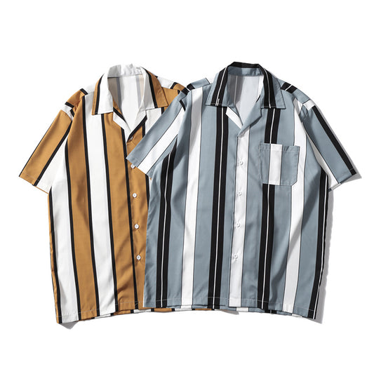 Camisa Casual de Rayas para Joven - Manga Corta - Image 2