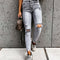 Pantalones Vaqueros Slim Rotos de Moda en Colores Sólidos