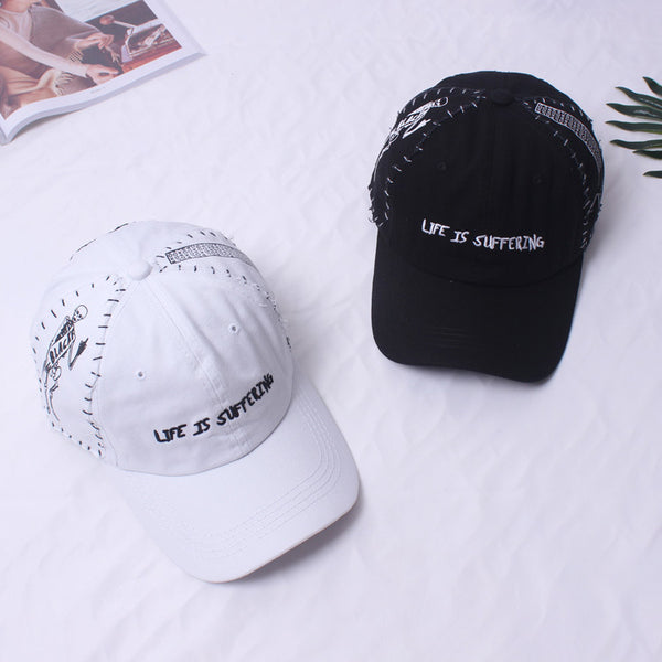 Gorra de Béisbol Hip Hop con Bordado de Calavera para Niños Negro y Blanco