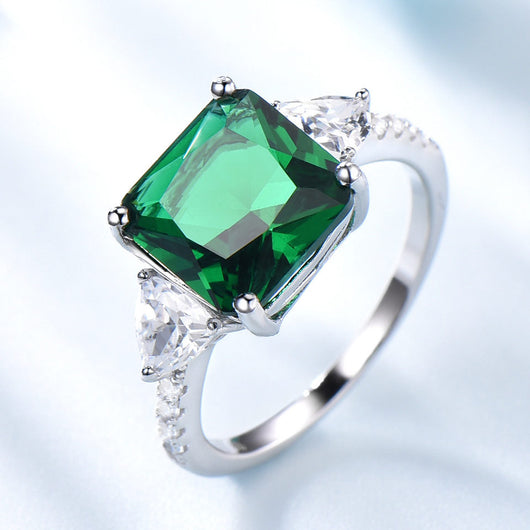 Anillo Colgante de Plata Esterlina con Esmeralda Nano - Image 3