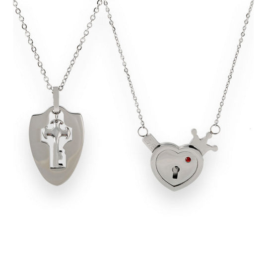 Conjunto de Joyas para Pareja de Acero de Titanio - Pulsera de Candado y Collar de Llave - Image 22