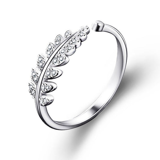 Anillo Elegante de Hoja y Flor para Mujer