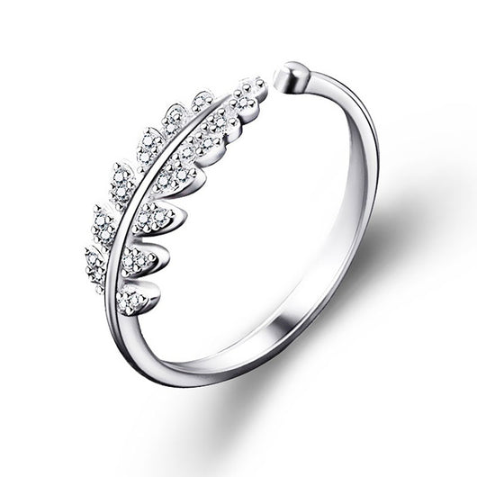 Anillo Elegante de Hoja y Flor para Mujer