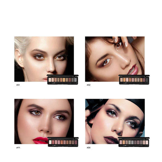 Paleta de Sombras Ojos 10 Colores Tierra Perlado Mate Resistente al Agua - Image 4