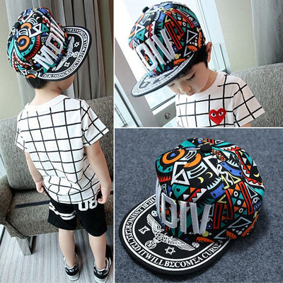 Gorra de Béisbol Infantil Hip-hop con Bordado de Ribete Plano - Image 17