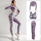 Conjunto de Yoga Camuflado de Tres Piezas