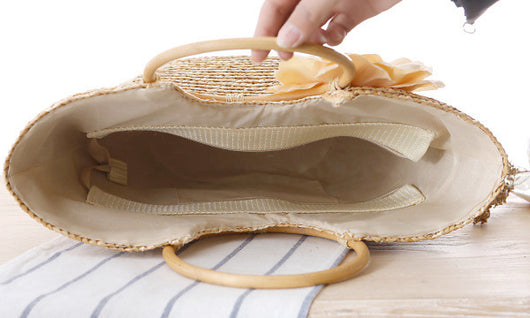 Bolsa de Playa Tejida en Paja - Bolso de Mano Versátil - Image 5