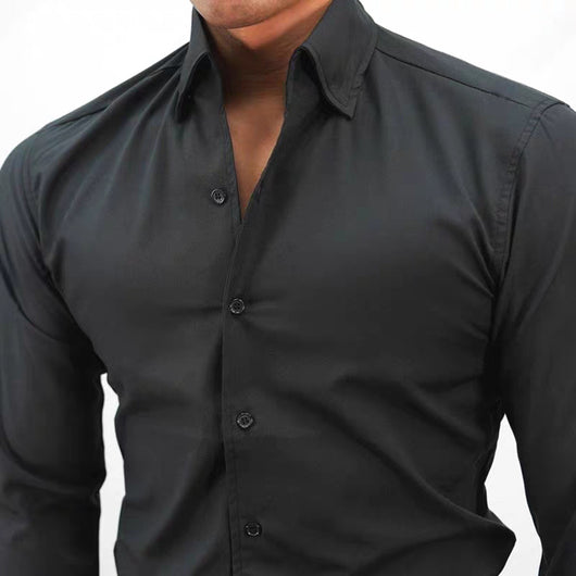 Camisa de Trabajo Clásica de Color Sólido para Hombre - Image 11