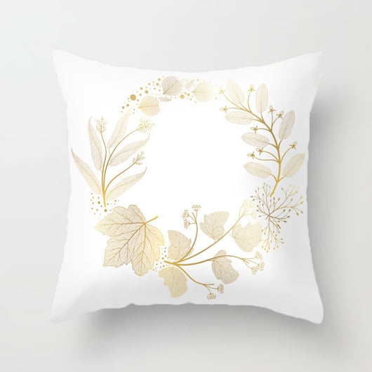 Almohada de Respaldo Flanela Dorada con Flores y Lentejuelas - Image 26