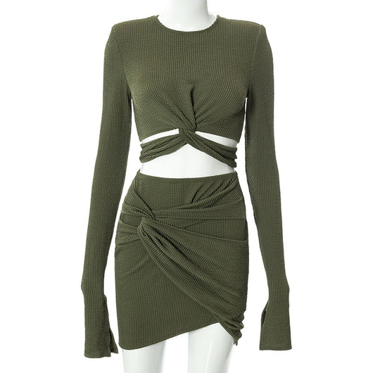 Conjunto de Dos Piezas: Blazer Ajustado con Cordones y Falda Entallada - Image 15