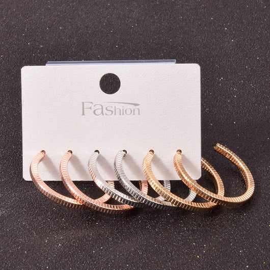 Set de Aretes Cuadrados en Aleación Metálica - Image 8