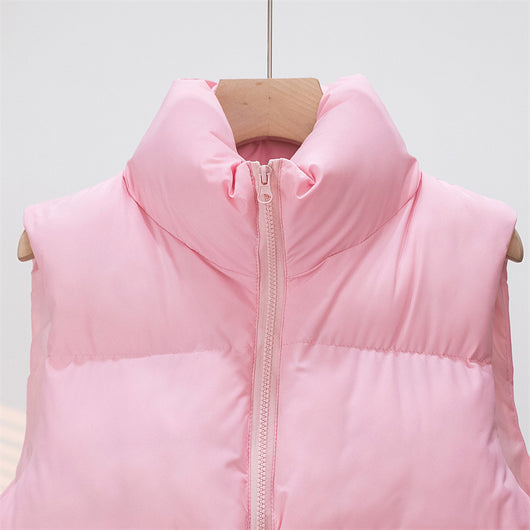 Chaleco Acolchado de Plumón para Mujer con Cuello Alto Grueso y Cálido - Image 21