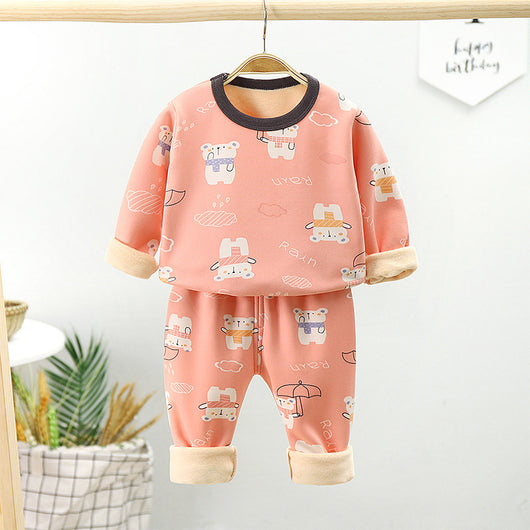 Conjunto de Ropa Térmica Infantil Algodón con Forro Polar Engrosado - Image 5