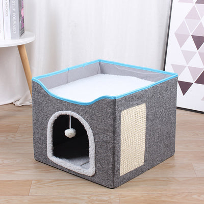 Casita Felina Plegable 2 en 1 - Taburete y Refugio para Gatos - Image 7