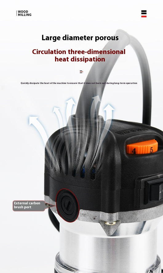 Fresadora Eléctrica Profesional de 6 Velocidades para Carpintería - Image 17